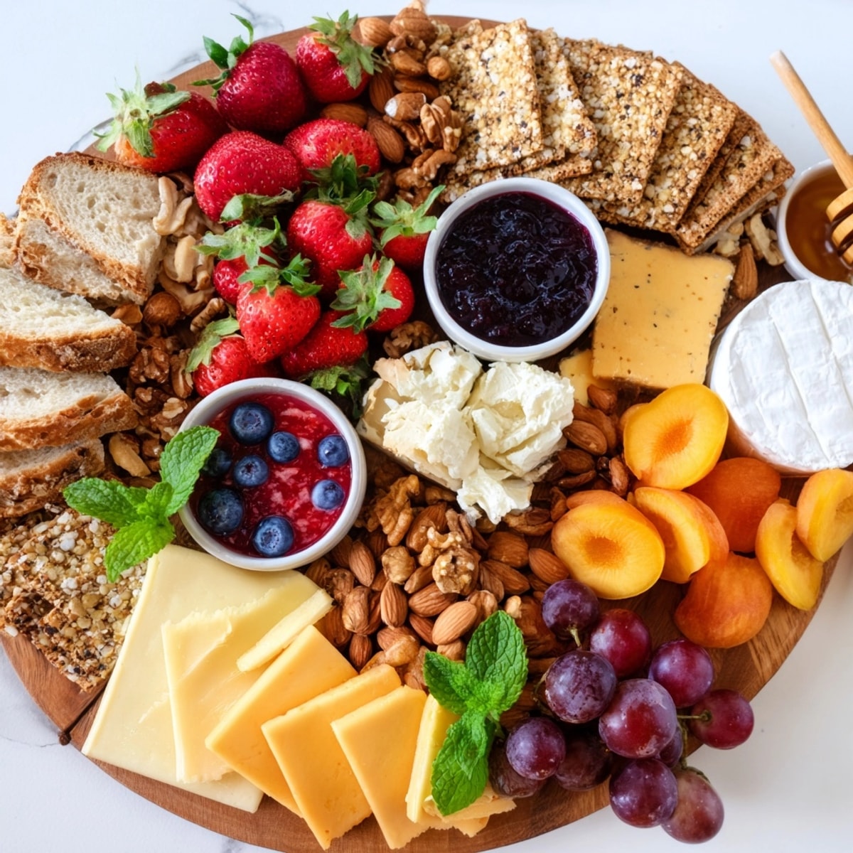 Imagine building your perfect bite from this vibrant Jam-Infused Brunch Board, perfect for sharing.