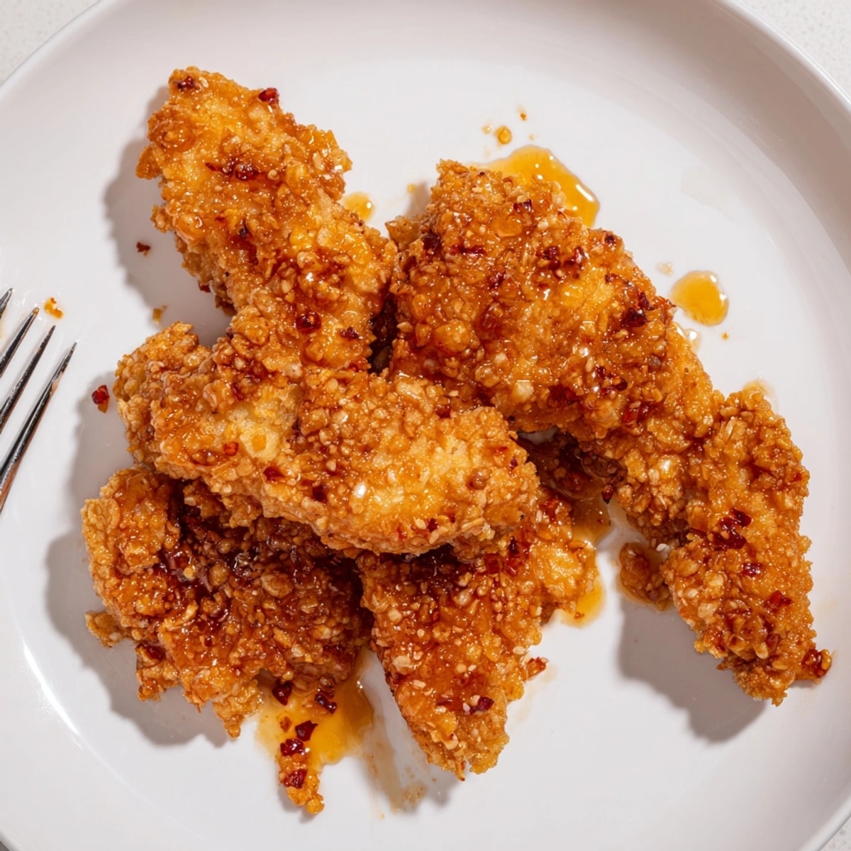 Homemade Hot Honey Chicken Tenders recipe: crispy fried chicken coated in a flavorful glaze.