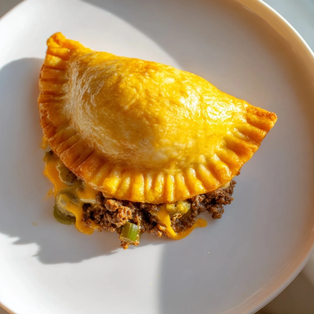 Flaky, golden Beef and Cheese Empanadas sit on parchment, perfect for a tasty appetizer or snack.