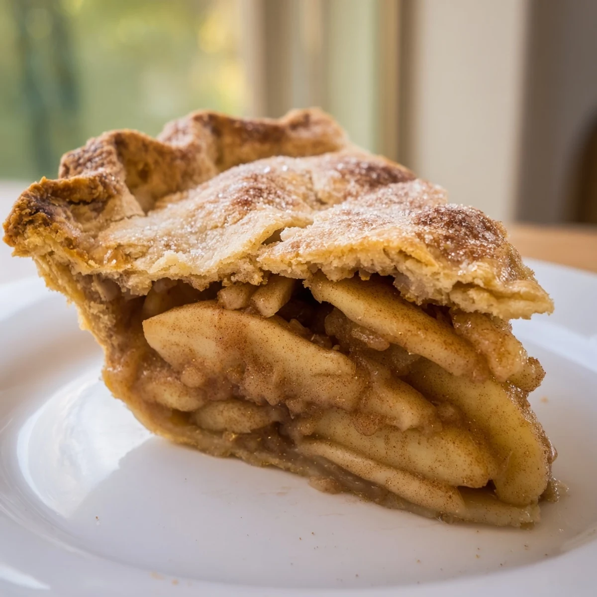 Steaming hot Spiced Apple Pie fresh from the oven, offering a sweet and spiced aroma.