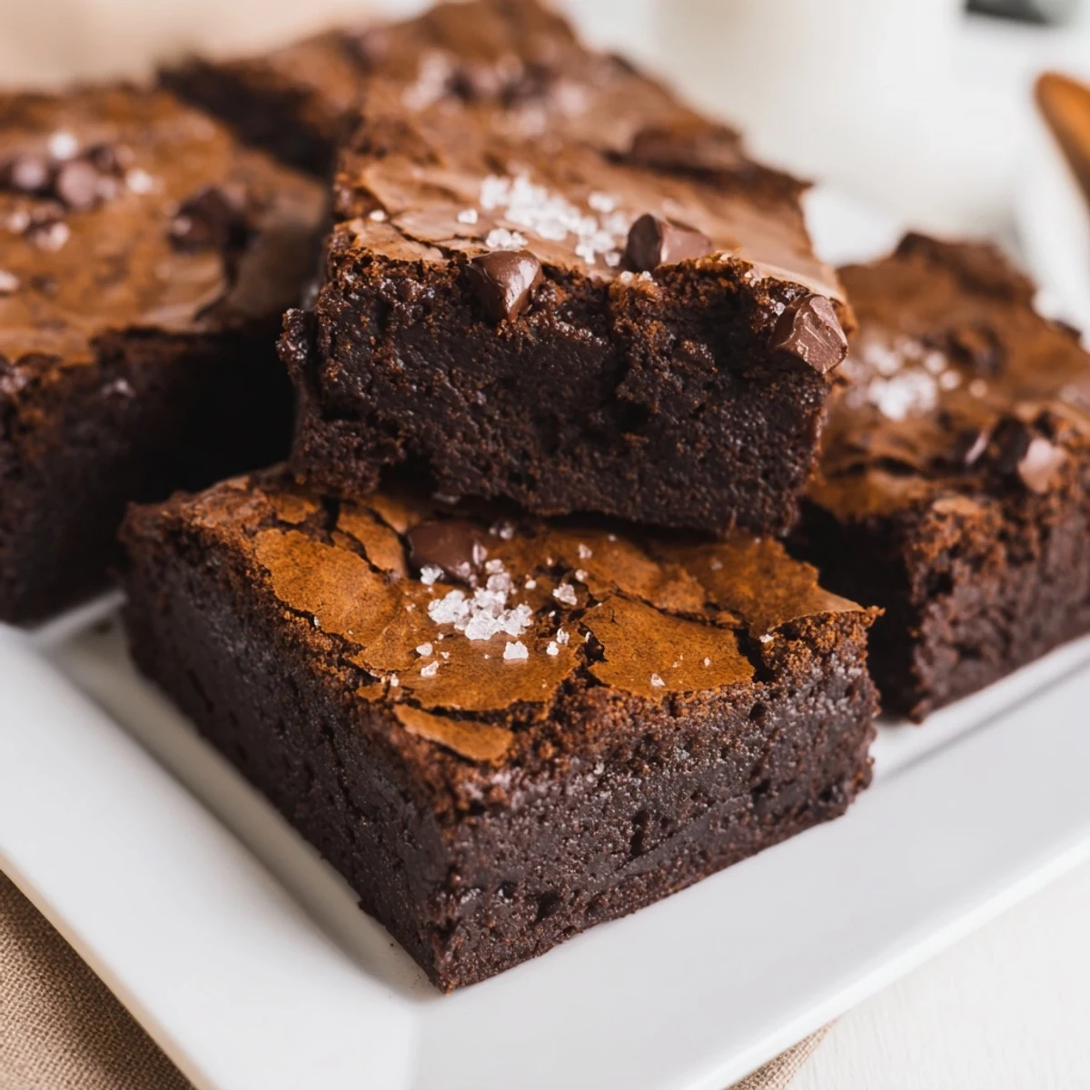 Warm, glistening Chocolate Fudge Brownies, perfect for cravings and satisfying that chocolate desire.