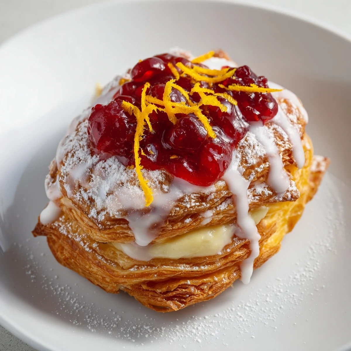 Enjoy the sweet and tart flavors of homemade Cranberry Cream Cheese Danish, perfect for brunch.