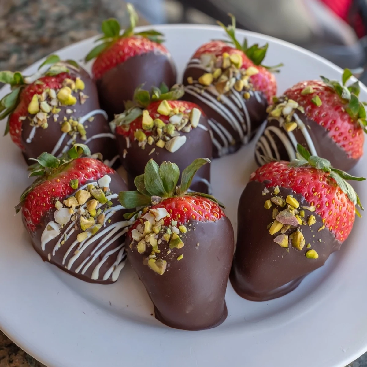 Close-up of decadent chocolate covered strawberries, showcasing a perfect pairing of fruit and chocolate.