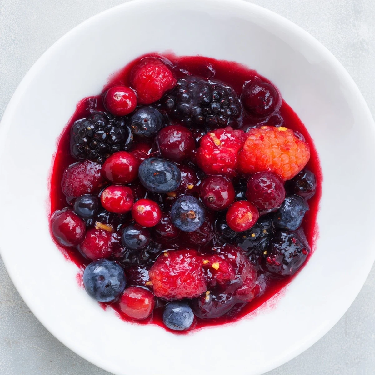 Homemade Cranberry Fresh Berry Compote, a sweet and tart sauce ready to drizzle over your favorite breakfast foods.