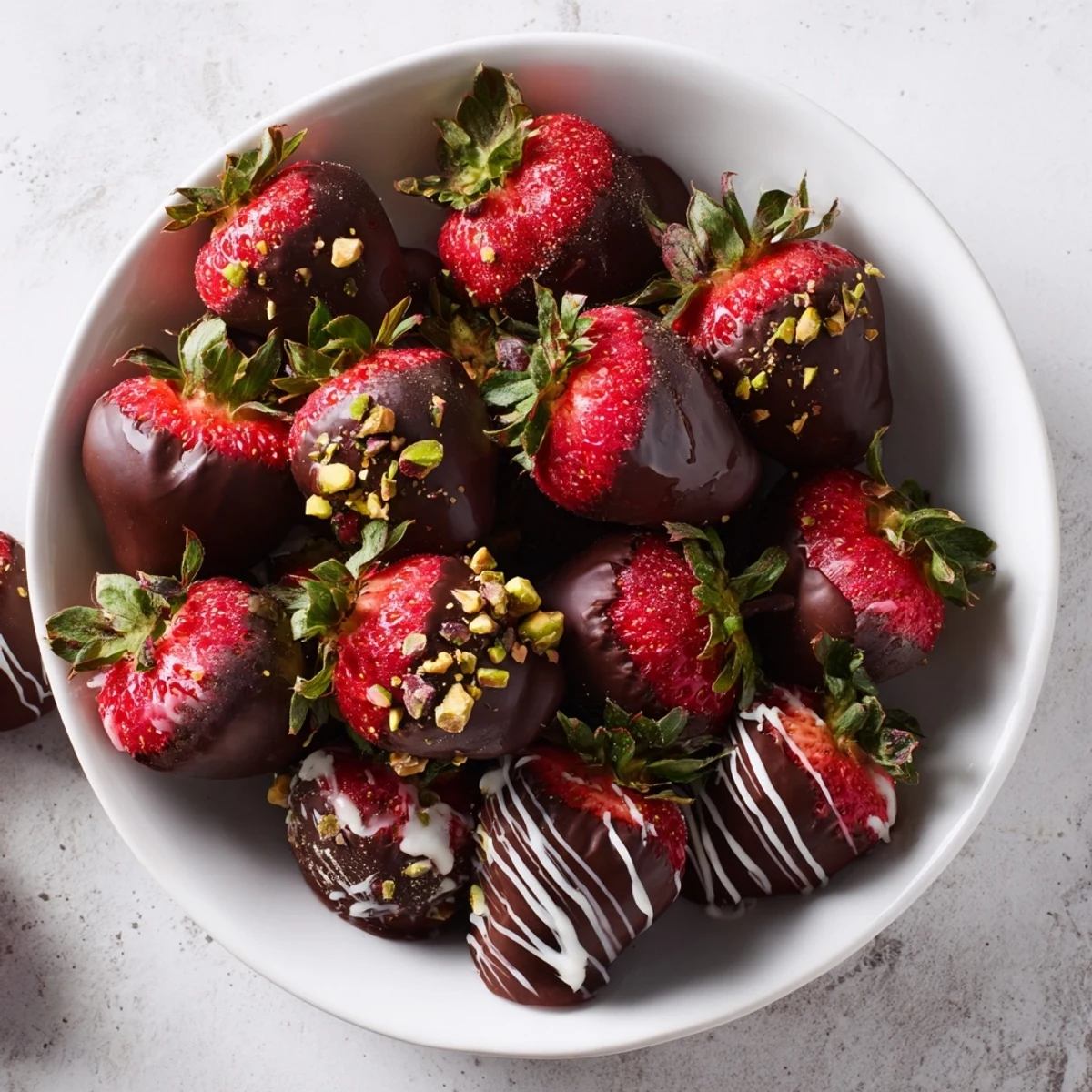 Freshly dipped Chocolate Covered Strawberries, perfect for a romantic evening or special treat.