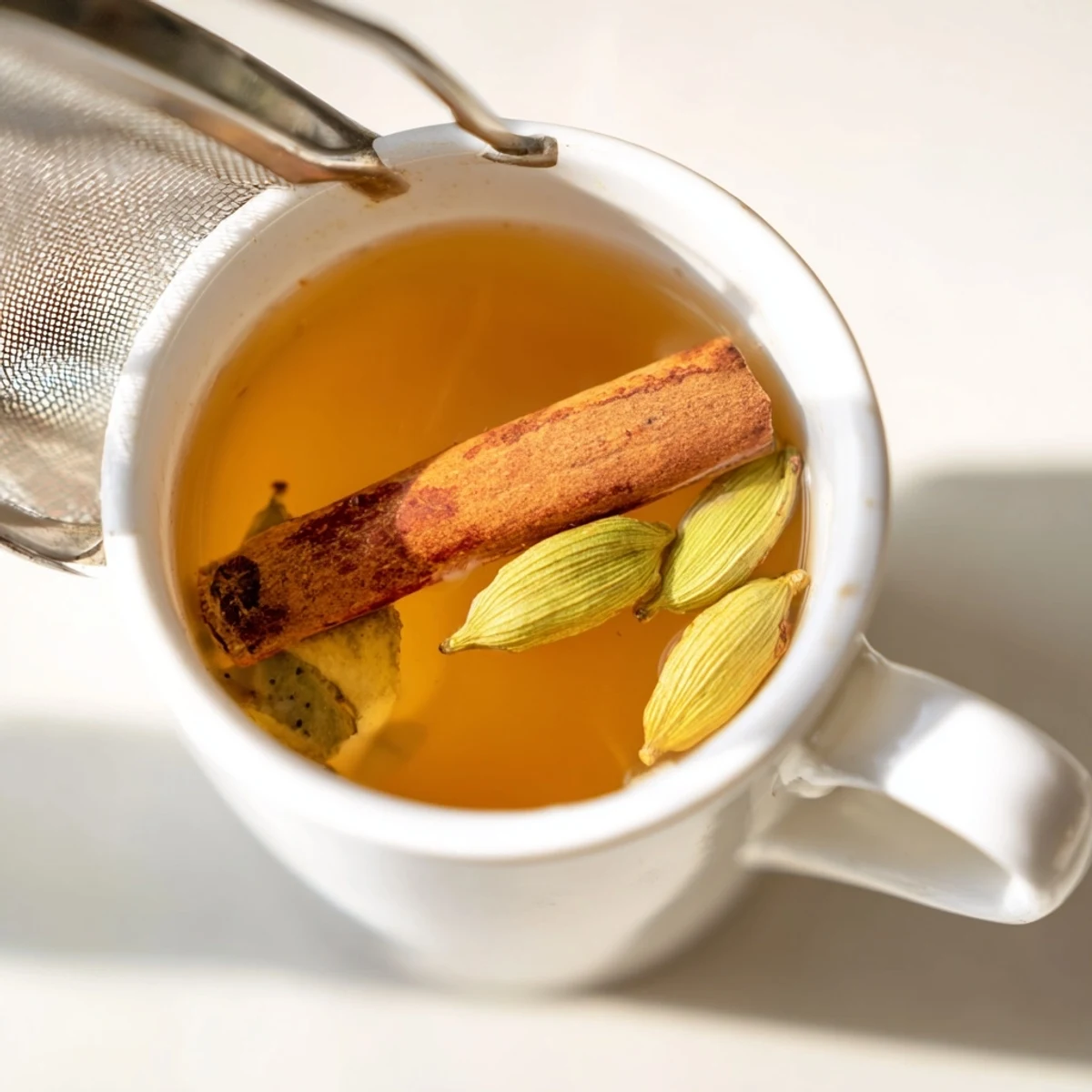 Steaming, aromatic Spiced Chai with rich colors and a warm inviting spice aroma, perfect refreshment.