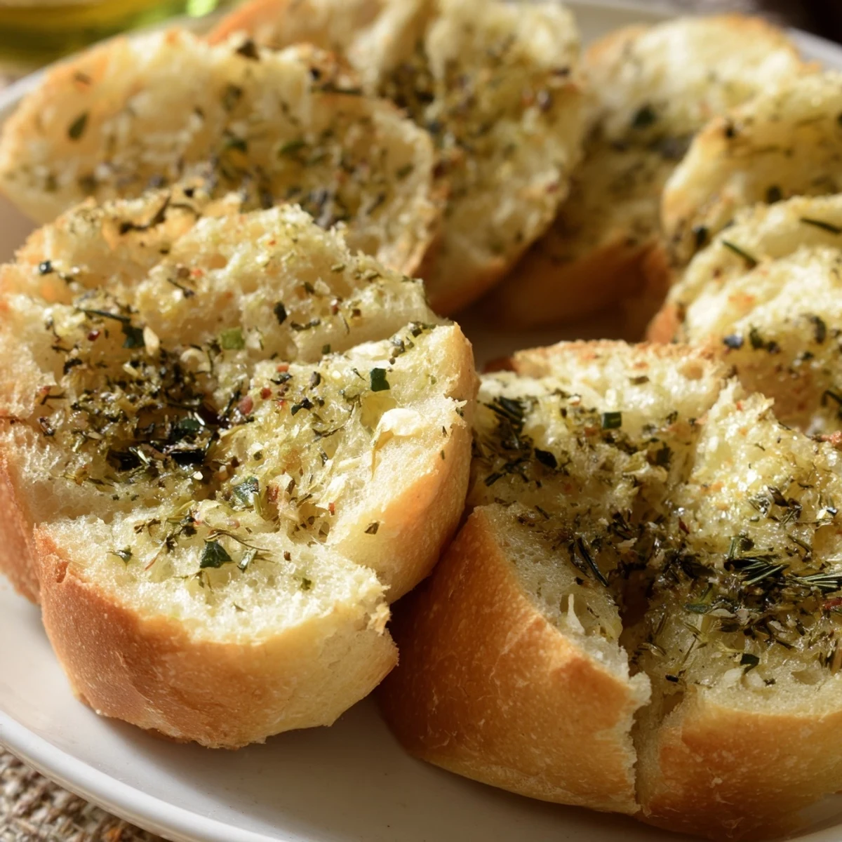 Fresh-baked Savory Herb Bread with a crispy crust, ready to be sliced for a delicious meal.