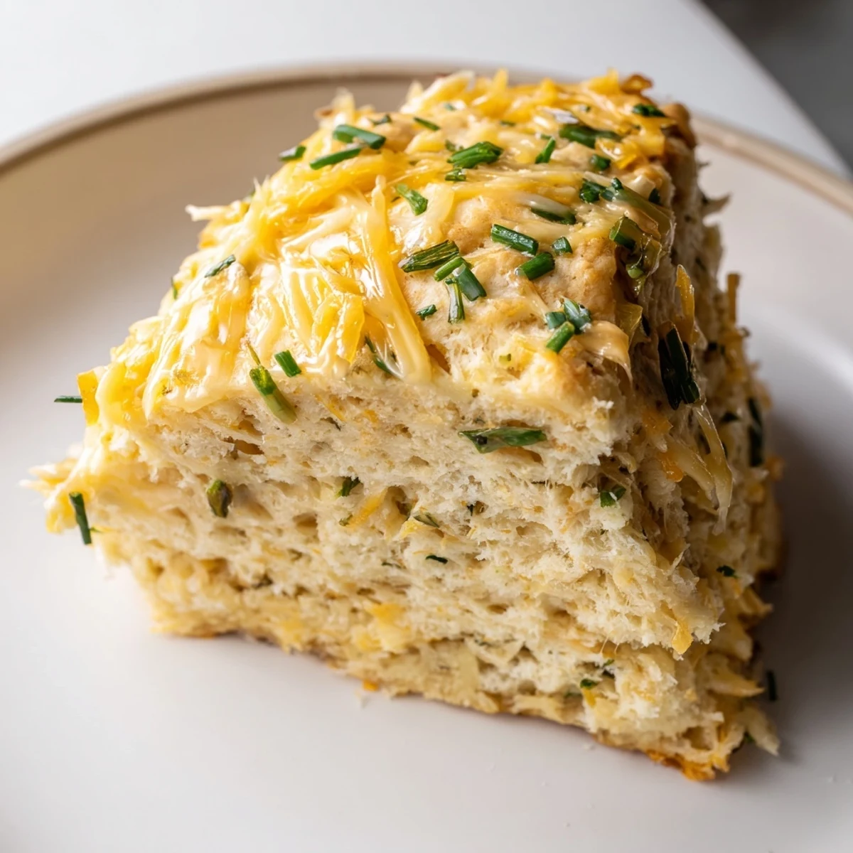 Fluffy Savory Cheese and Chive Scones, perfect for brunch, bursting with cheddar and chive flavors.