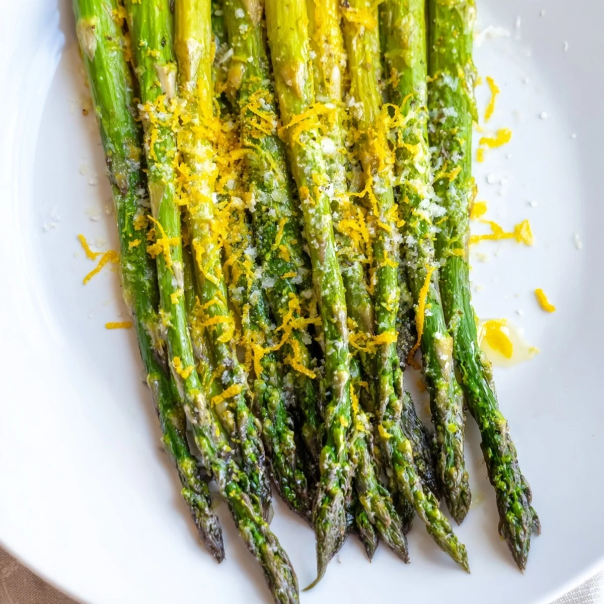 Golden-brown roasted asparagus with Parmesan, a quick Italian-inspired side dish ready to enjoy.