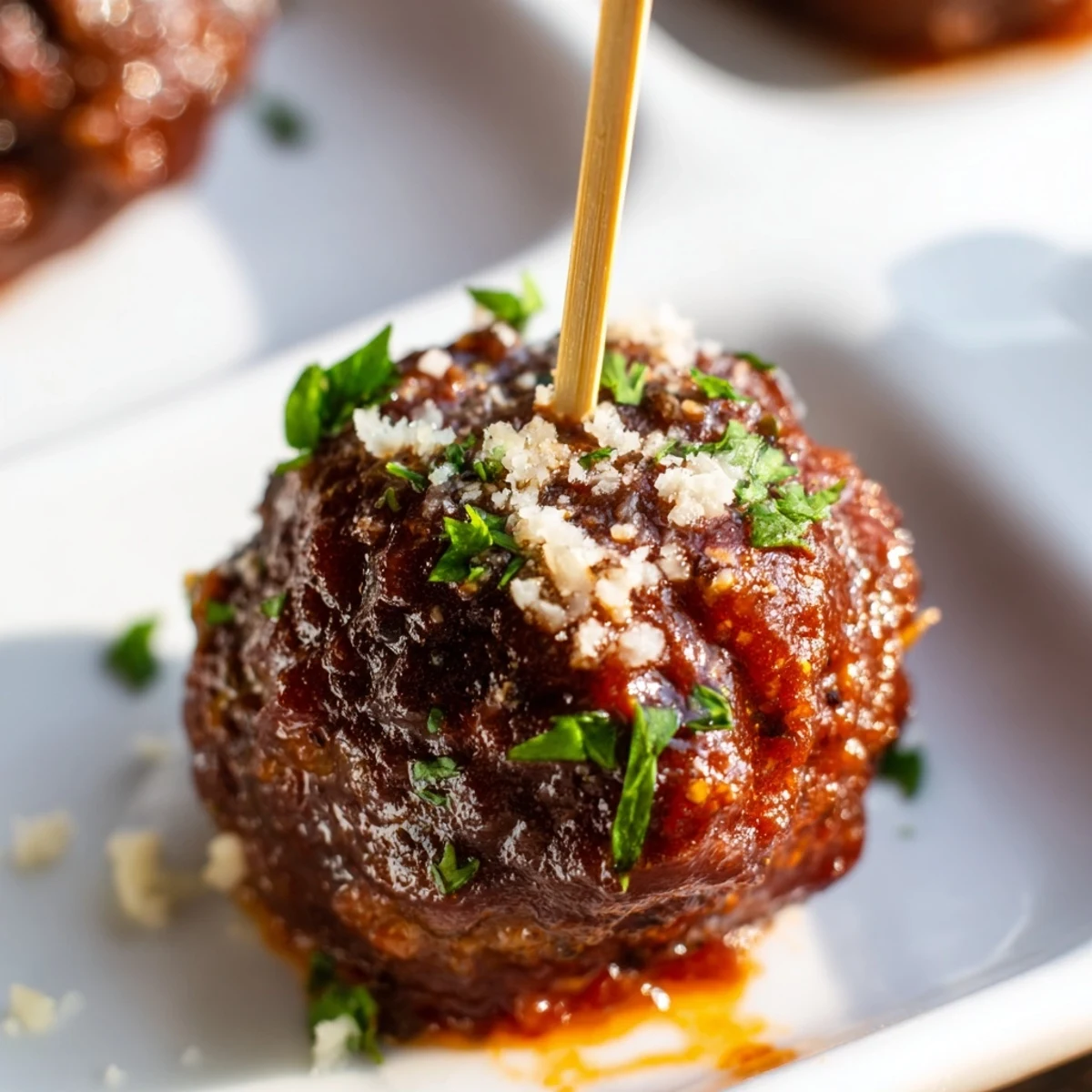 Homemade beef appetizer meatballs on a platter with marinara sauce, perfect for game day gatherings.