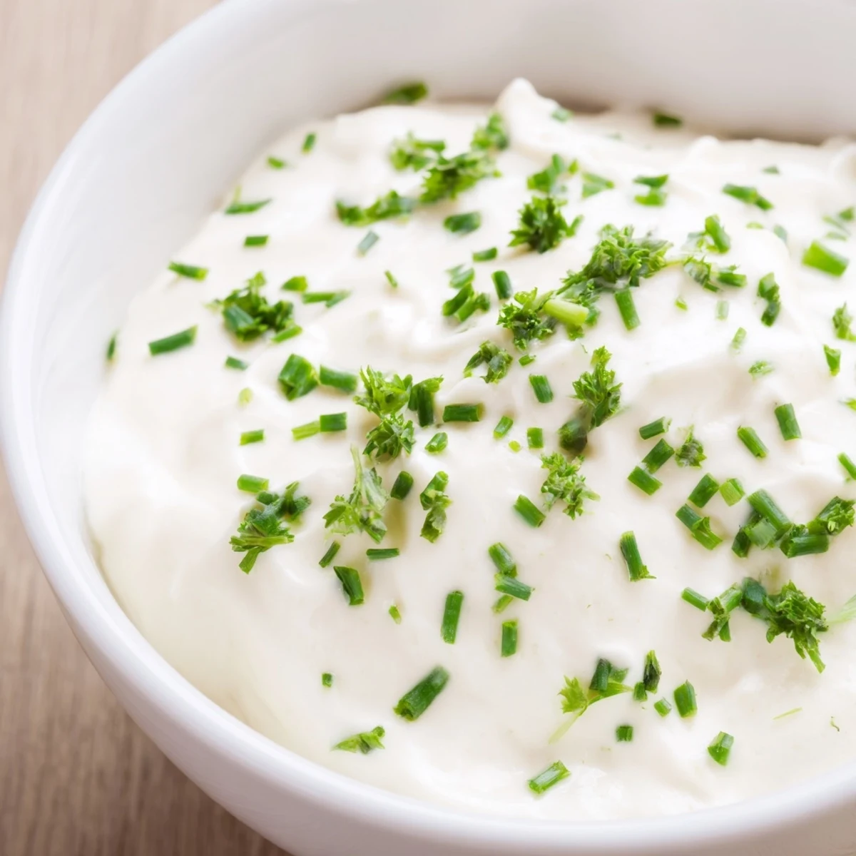 Creamy Snack Dip is presented in a rustic bowl, garnished with fresh chives and served with crisp vegetable sticks for dipping. 