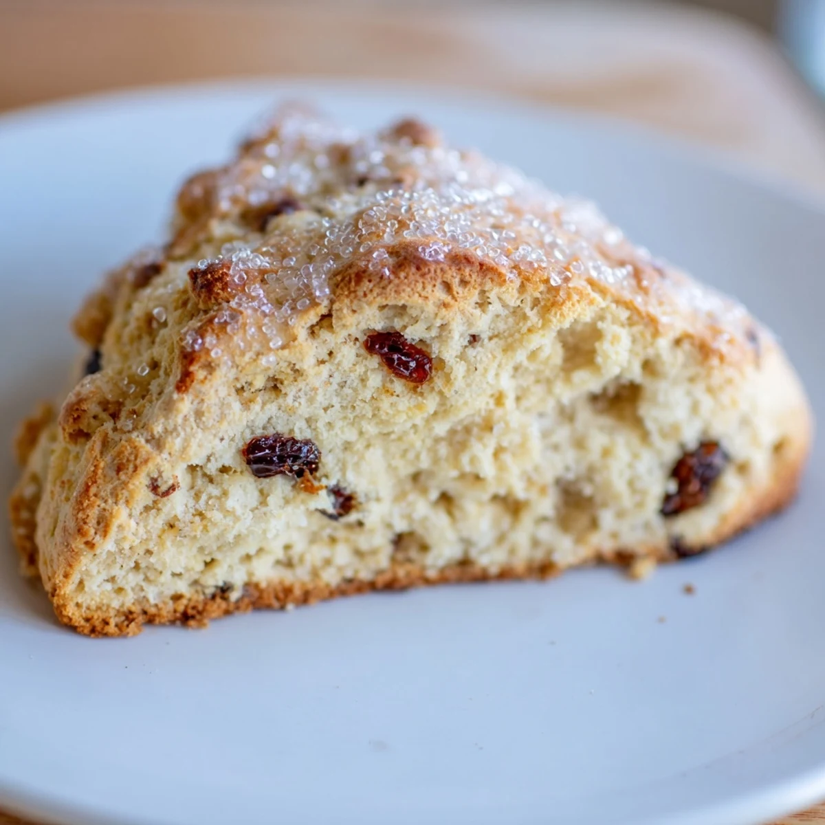Freshly baked Irish Soda Bread Scones with Currants arranged on a rustic wooden board next to a jar of orange marmalade.