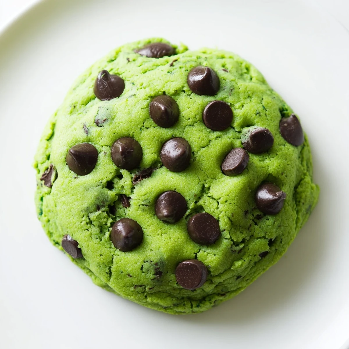 Close-up of soft and chewy Mint Chocolate Chip Cookies, featuring a cool mint flavor and rich chocolate chips.