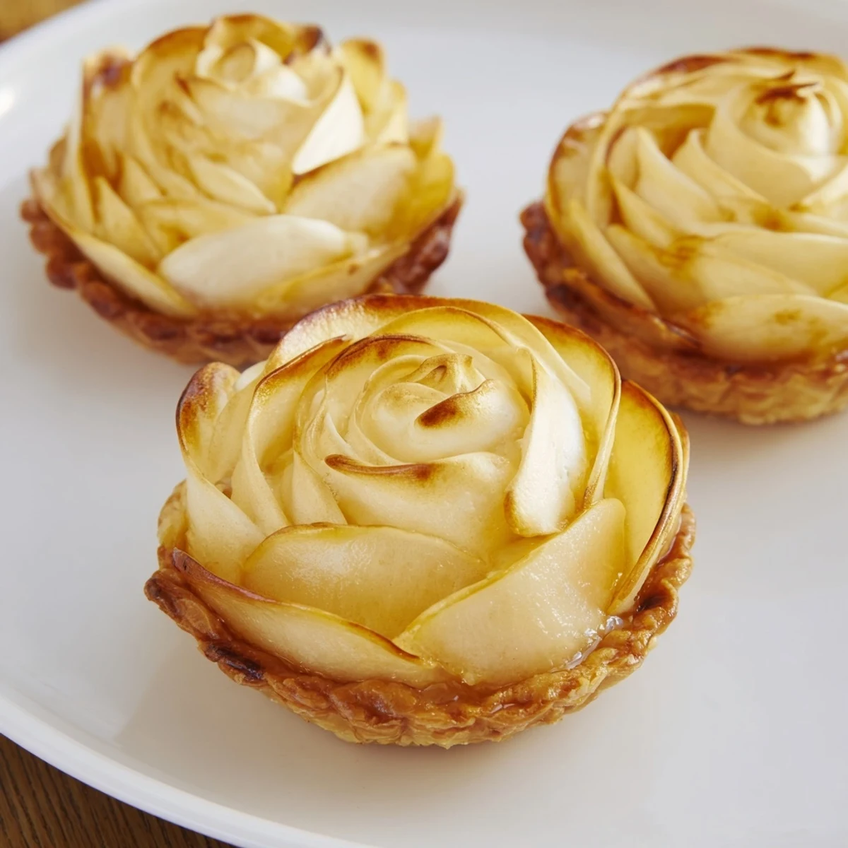A close-up of the golden Irish Apple Amber Tart, showcasing the crisp pastry crust and cloud-like, toasted meringue topping.