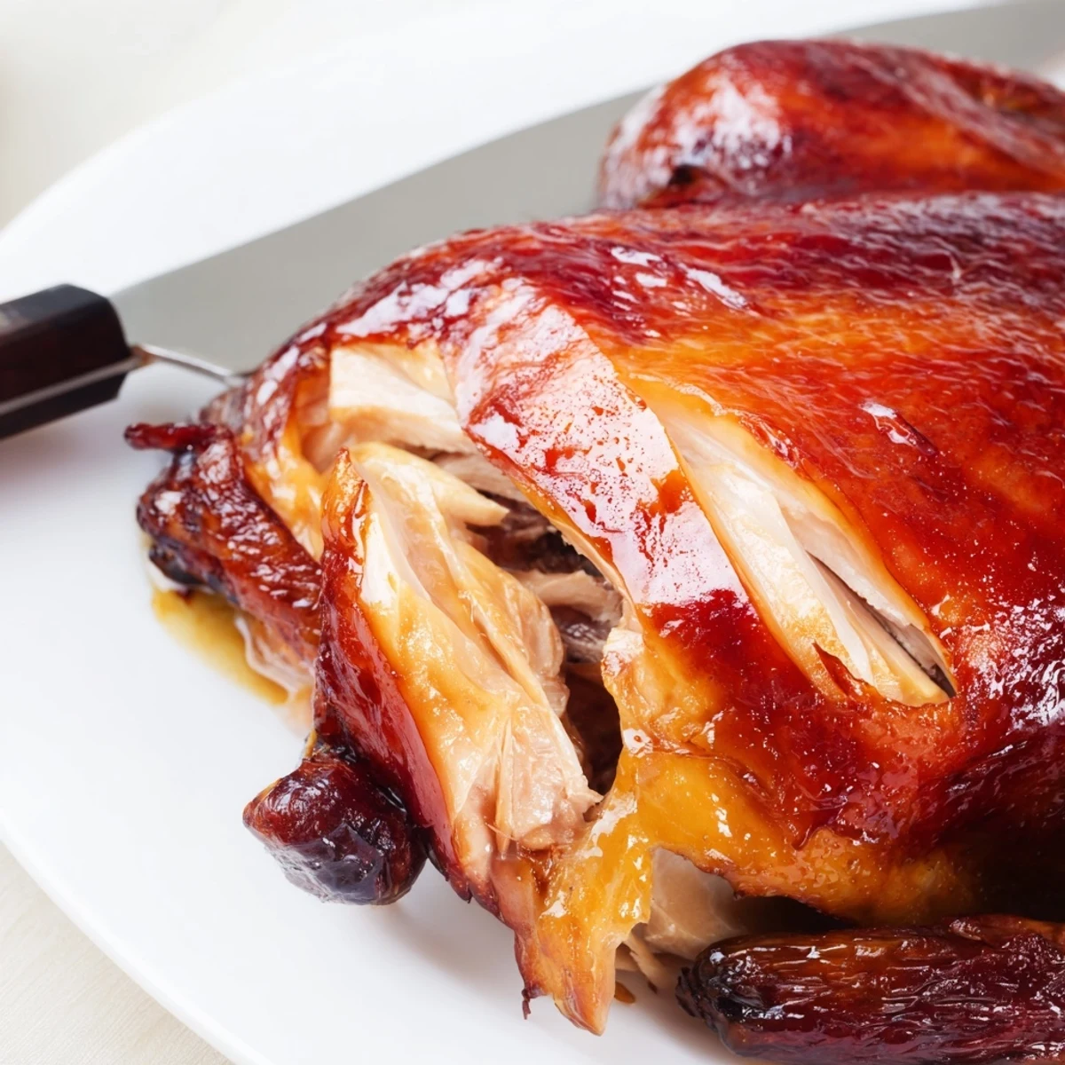 A close-up of Shandong Roast Chicken highlights its aromatic five-spice marinade and fragrant ginger-garlic notes for a classic Chinese main dish.