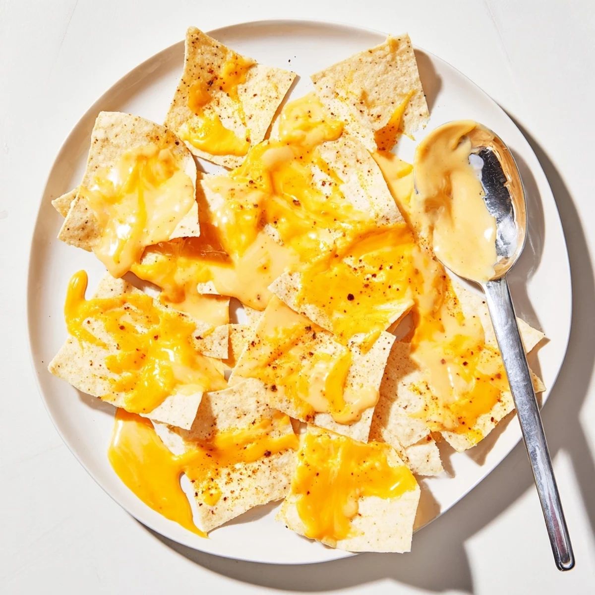 Creamy Snappy Cheddar Sauce drizzled over steamed broccoli and baked potatoes, served warm as a dip.