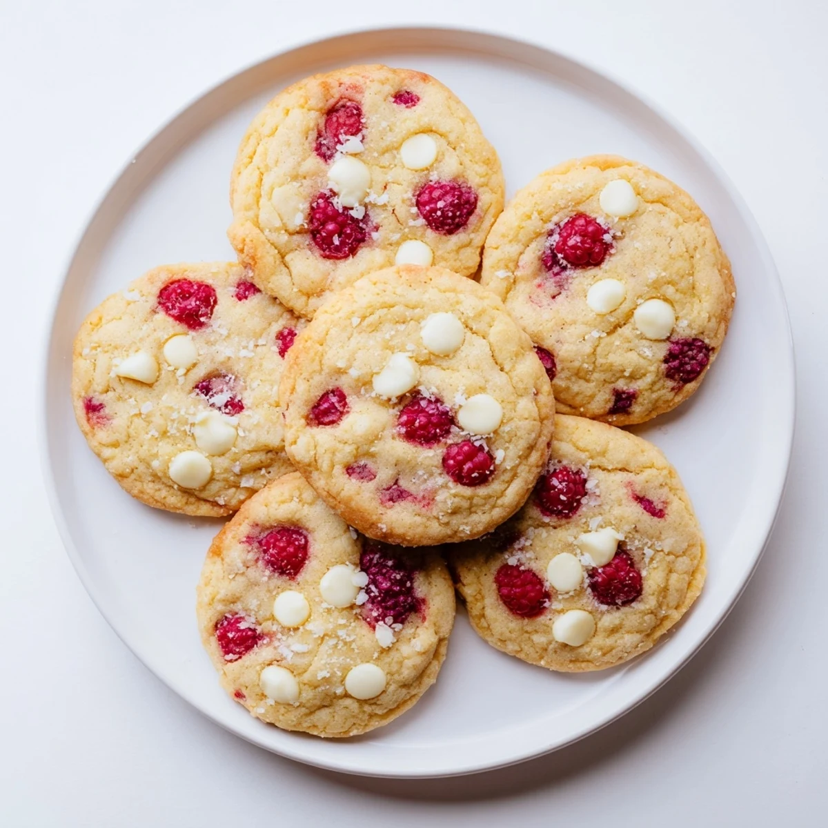 Soft Lemon Raspberry Cookies with tart berries on a cooling rack, perfect for summer picnics.