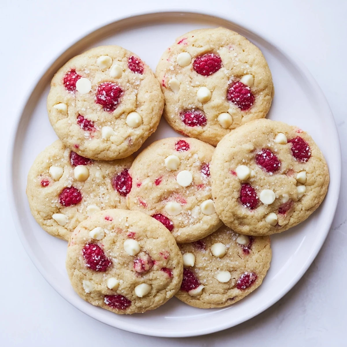 Uplifting Lemon Raspberry Cookies showing zesty citrus glaze and fresh raspberries on a marble counter.