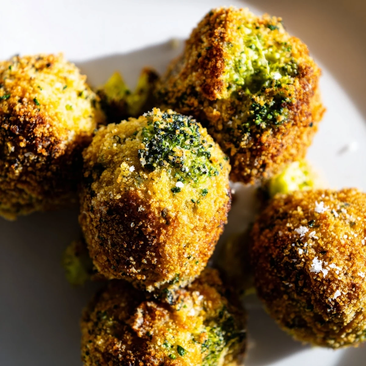 Delicious vegetarian baked broccoli and cheese balls on a wooden board ready for serving