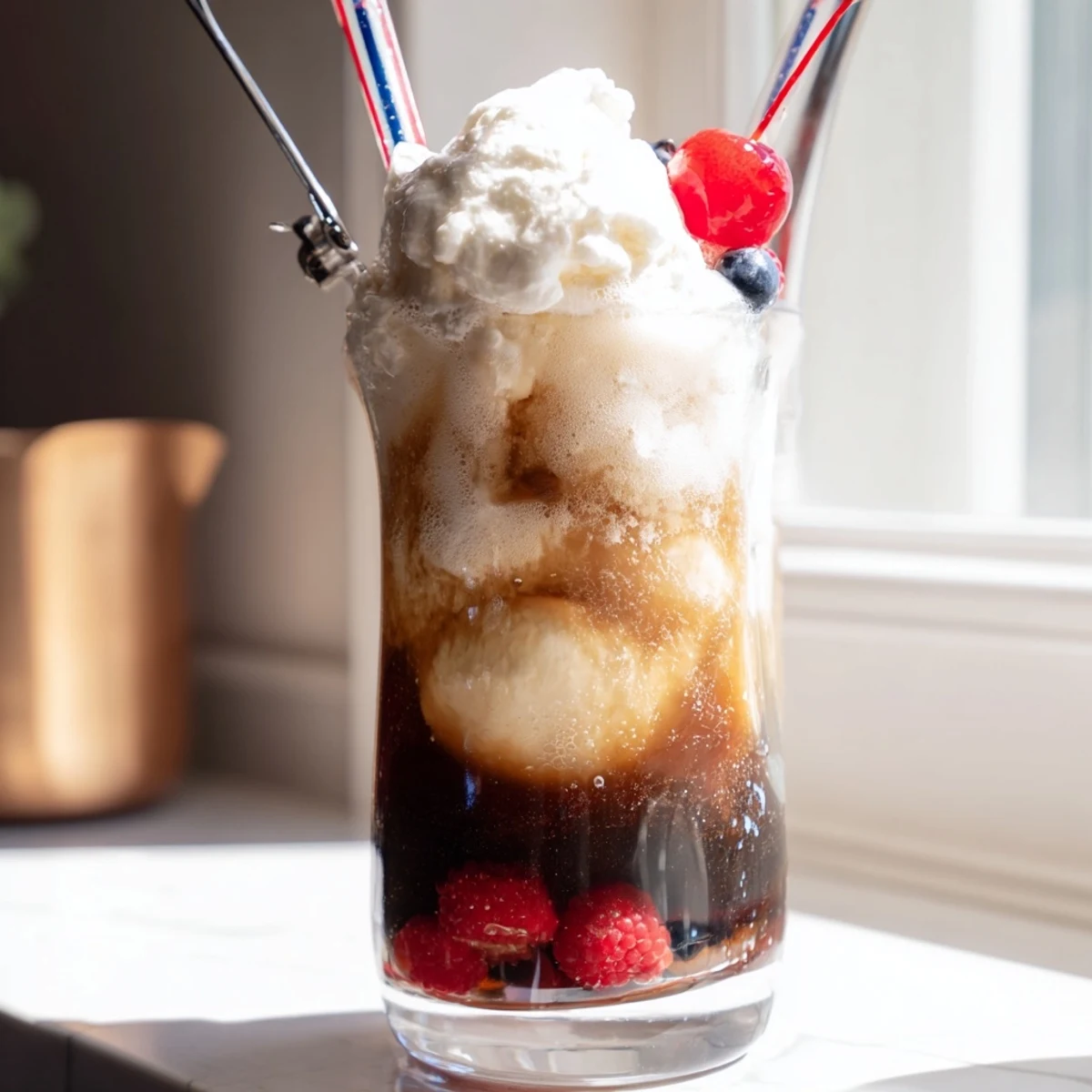 Keto-friendly Rebel floats showcasing tall glasses of low-carb ice cream and sparkling soda beverage combination