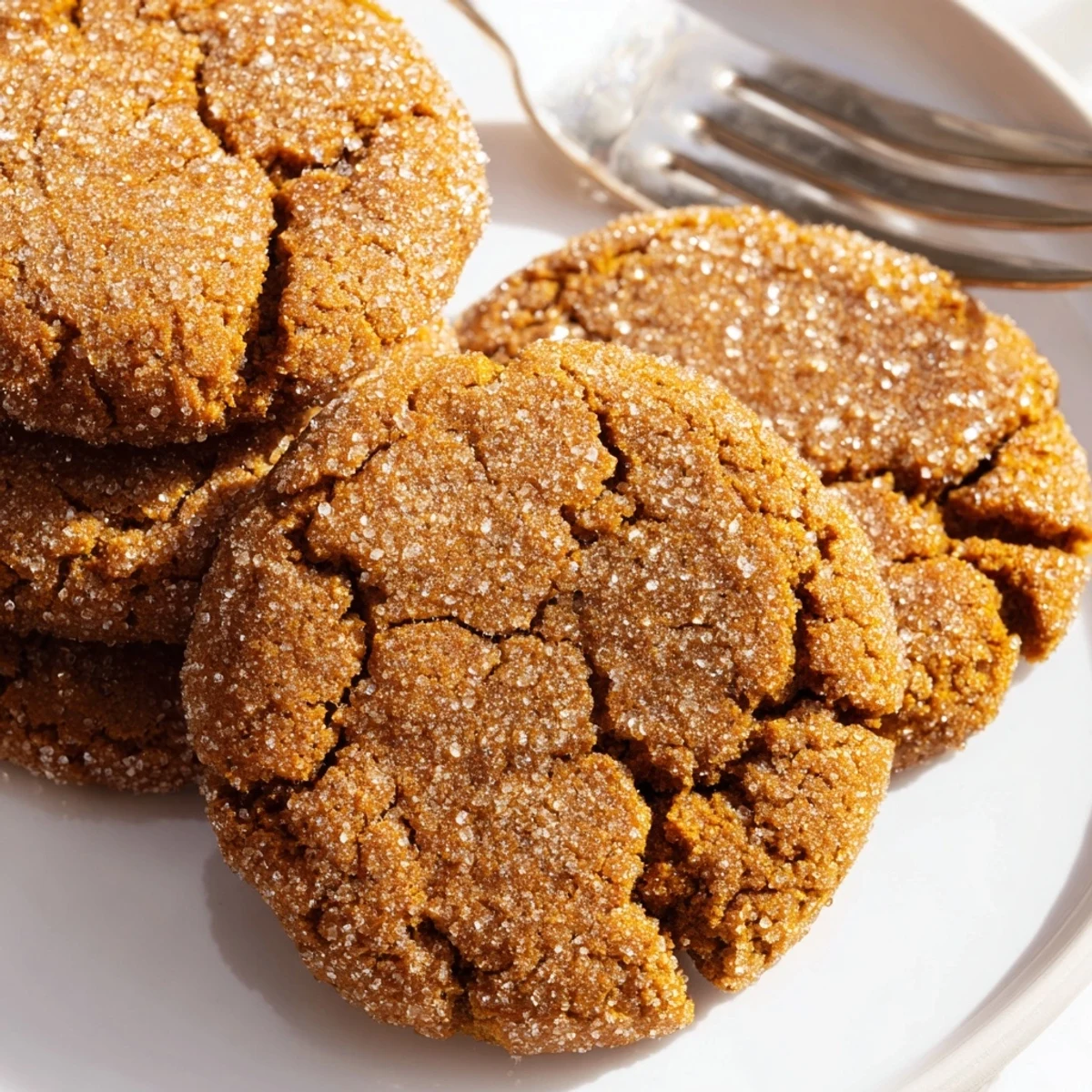 Spicy Gingersnap Cookies cooling on wire rack after baking to golden perfection
