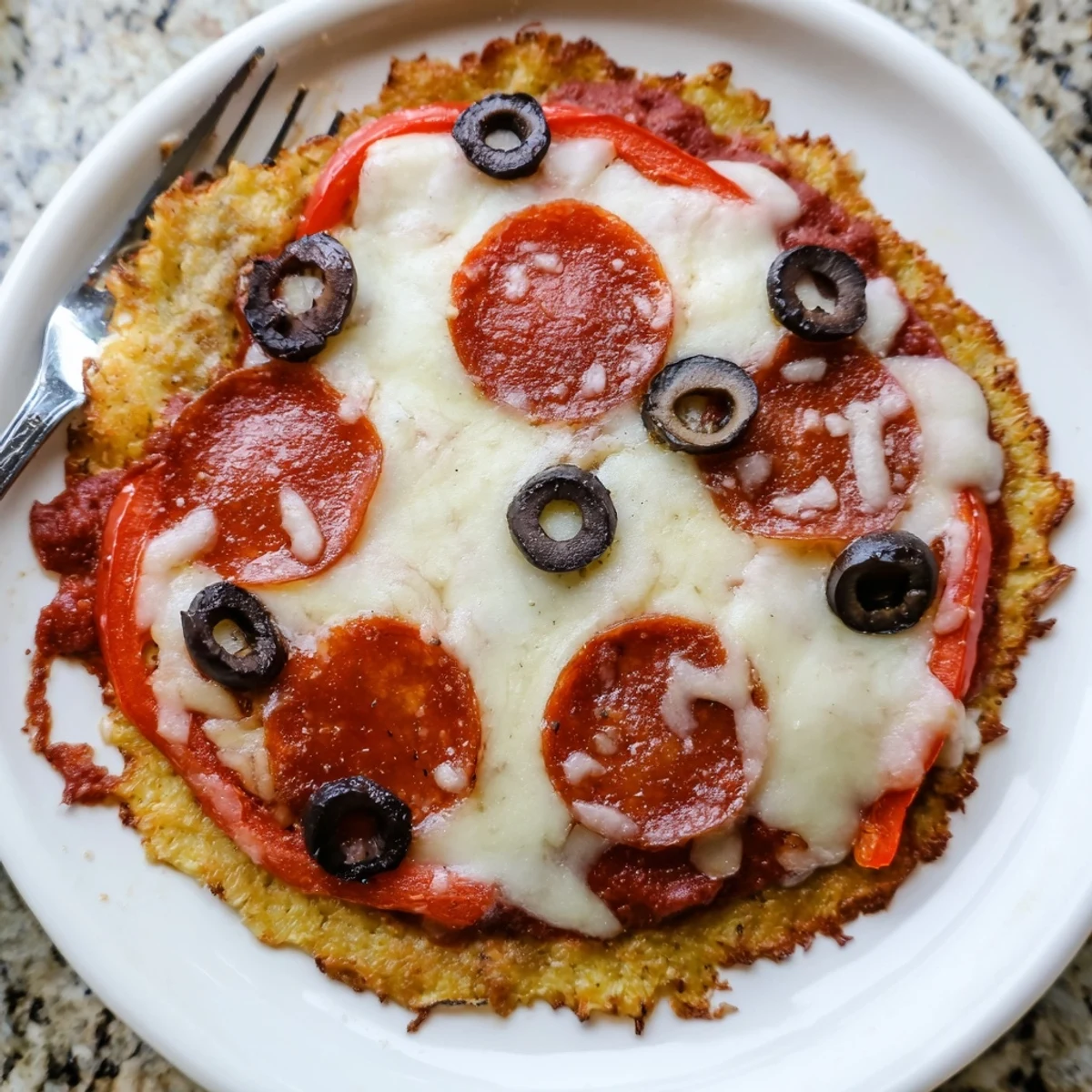 Keto Pizza With Crispy Low Carb Crust, golden edges and bubbly cheese