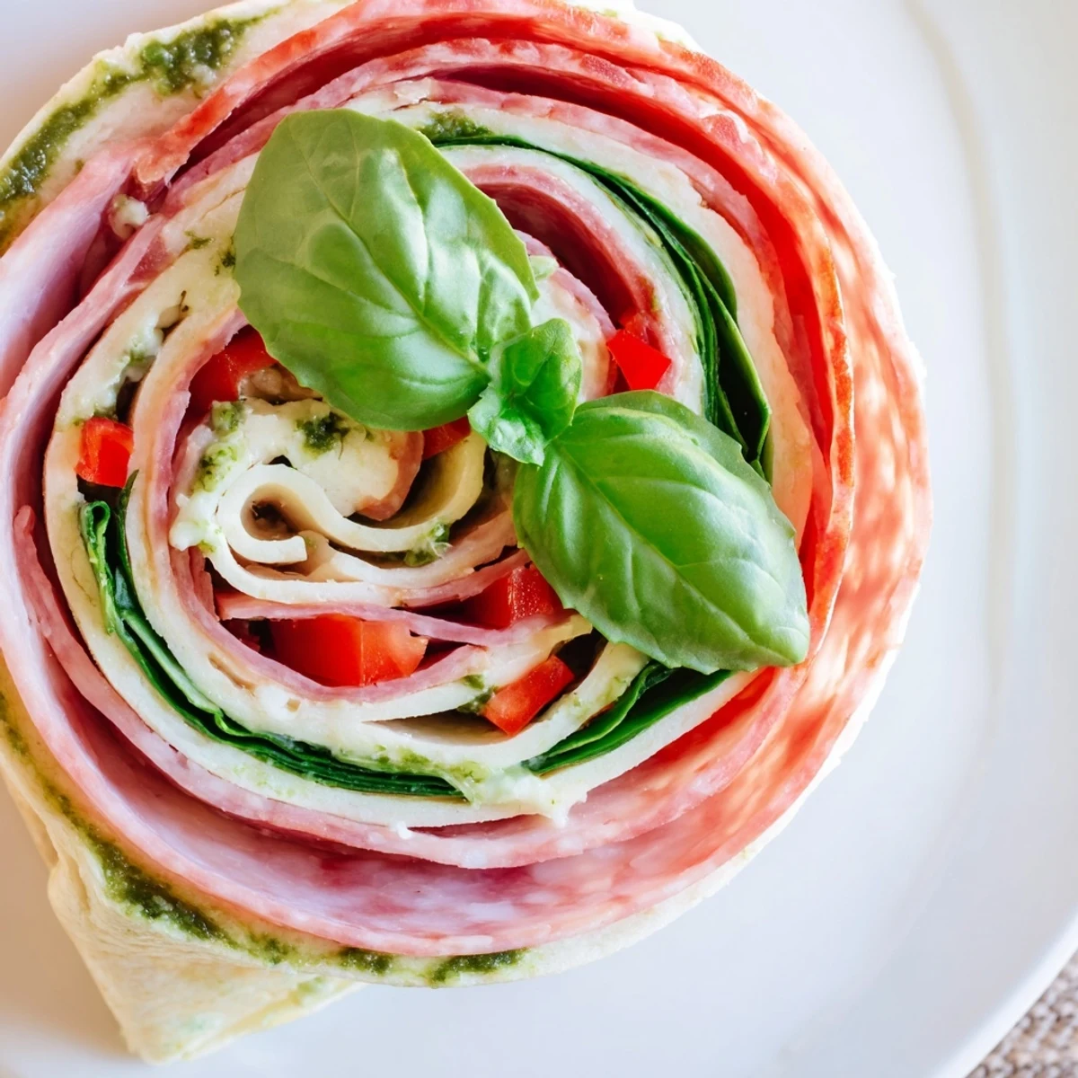 Colorful Italian Pinwheel Sandwiches arranged for parties, tangy cream cheese filling