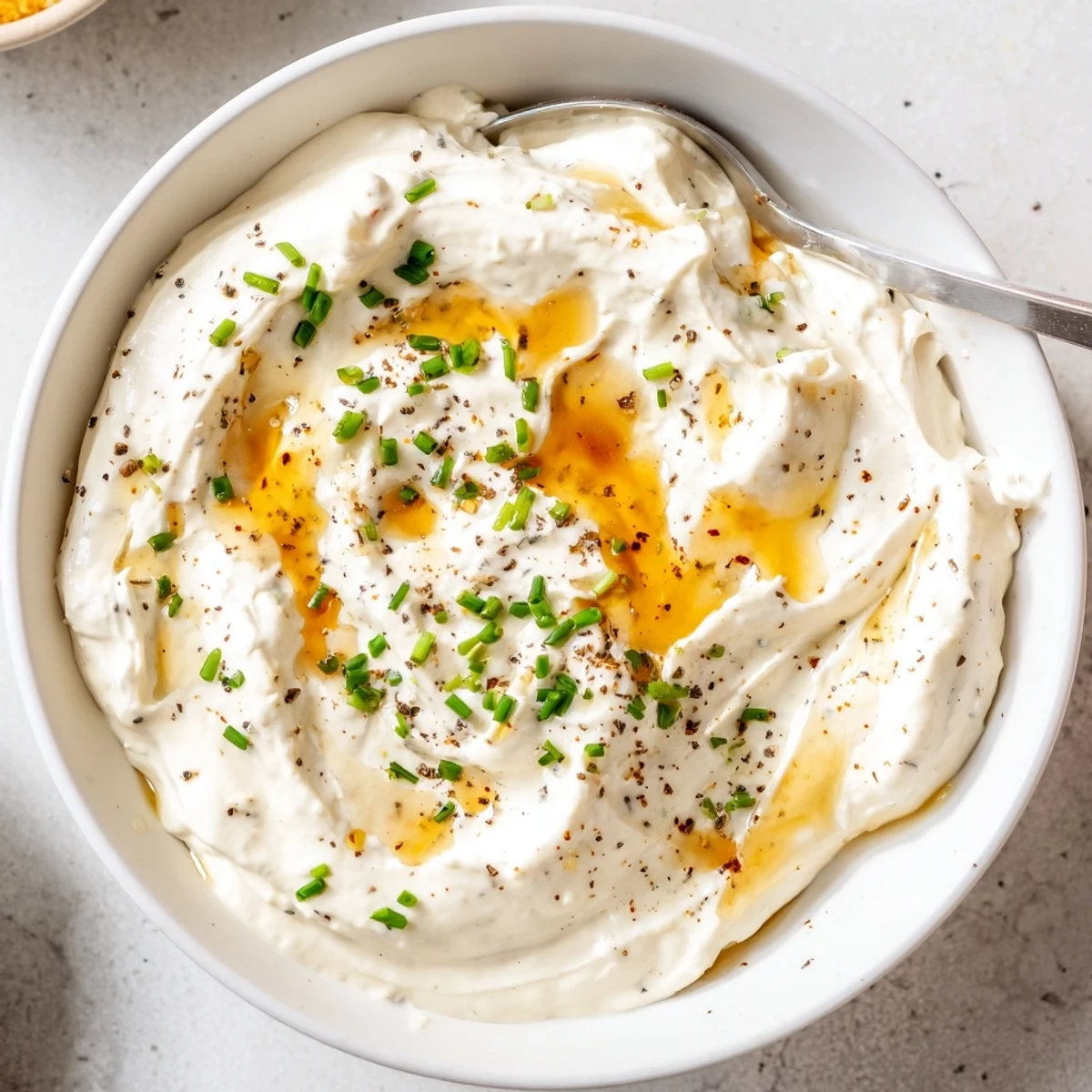 Whisked Hot Honey Ranch Dip, sweet-spicy and smoky, perfect for chicken wings