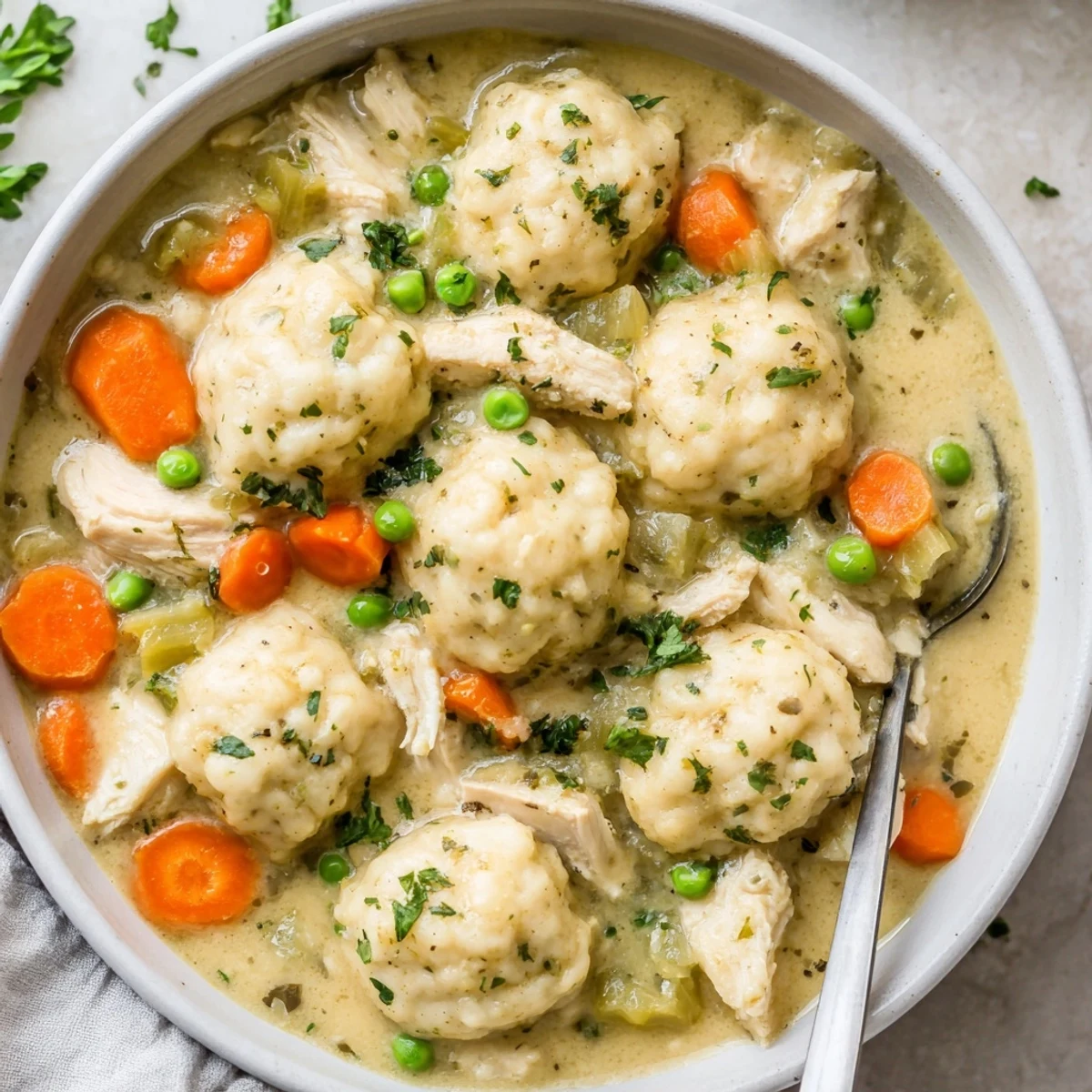 Weeknight One Pot Chicken And Dumplings filling the kitchen with savory aroma
