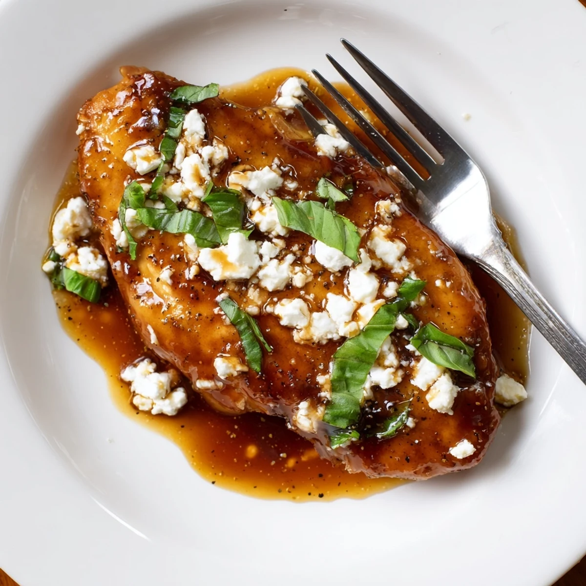 Sweet Tangy Balsamic Chicken with Goat Cheese & Basil served with roasted vegetables