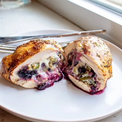 Melty Blackberry Jalapeno Stuffed Chicken